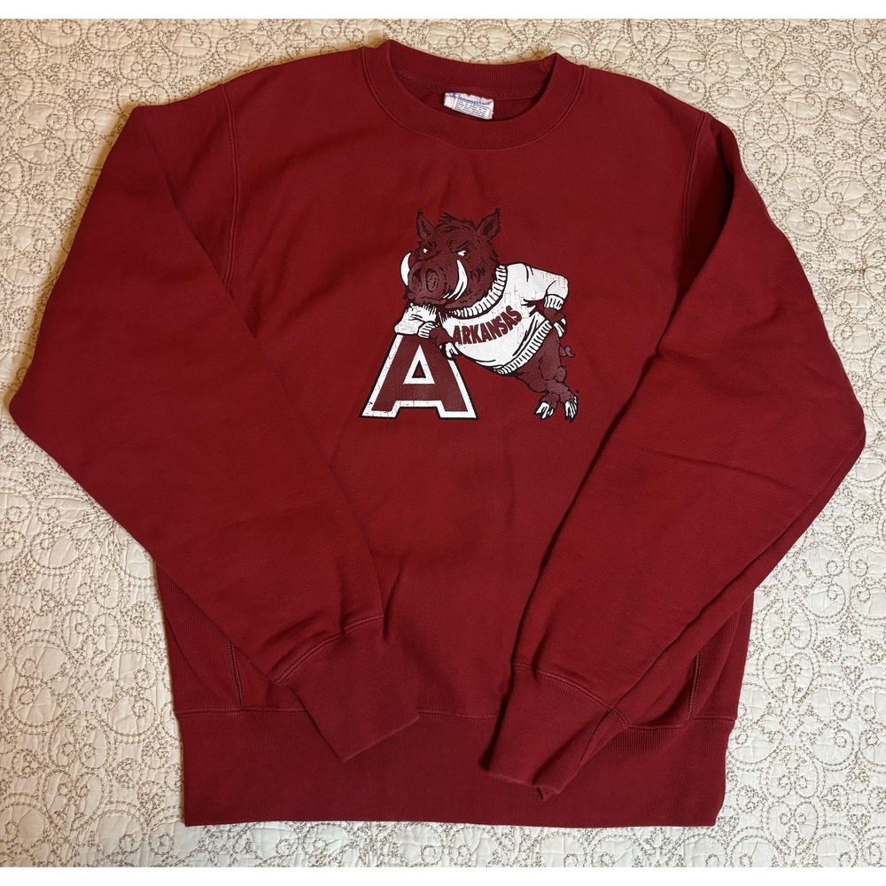 Arkansas Razorbacks Crewneck Sweatshirt Mens Small Champion Reverse Weave